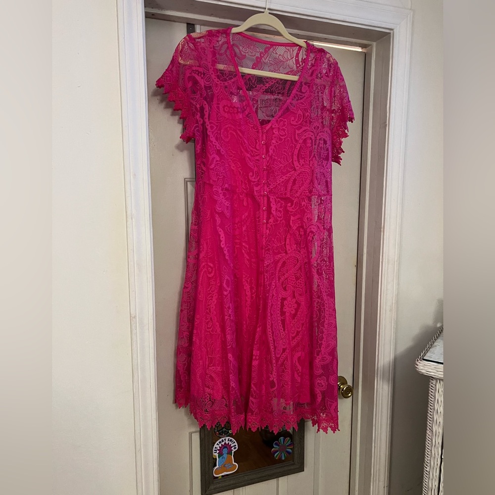 Hot pink lace Torrid dress NWT